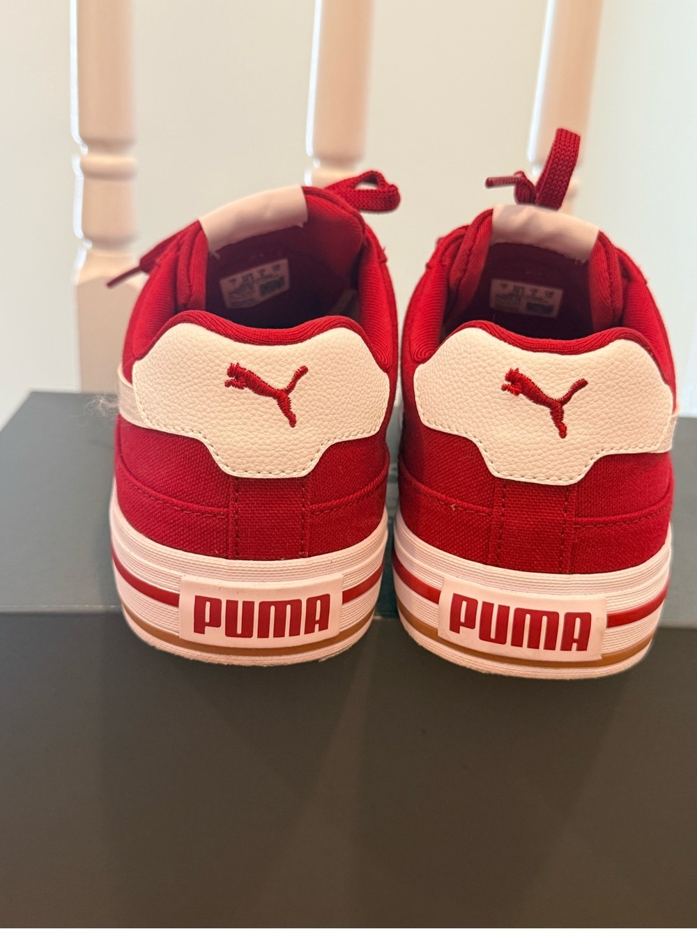 Puma Kids' Red and White Low-Top Sneakers